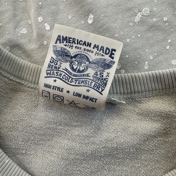 Jungmaven Womens Paint Splatter Sweatshirt Greige White Small EUC Hemp Cotton - Picture 5 of 16